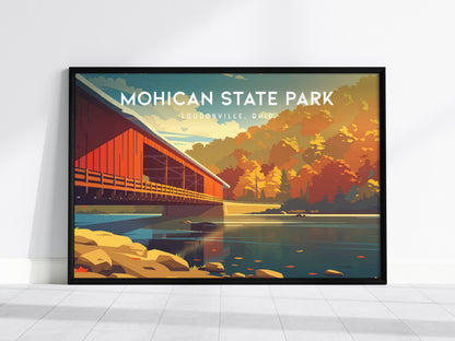 Mohican State Park Landscape Poster | Loudonville, Ohio Framed or Unframed Forest Wall Art — framed wall art, 24x36 in