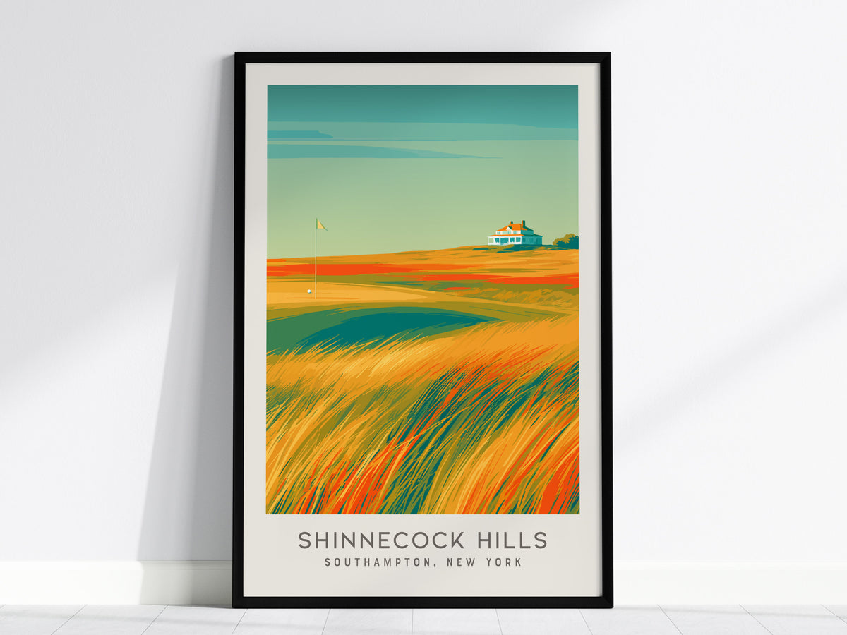 Shinnecock Hills Matte Border Poster | Southampton, New York Golf Wall Art & Country Club Decor — framed wall art, 24x36 in