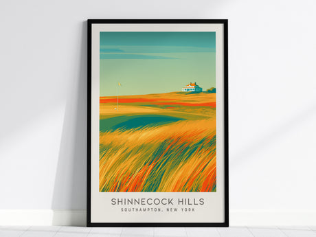 Shinnecock Hills Matte Border Poster | Southampton, New York Golf Wall Art & Country Club Decor — framed wall art, 24x36 in