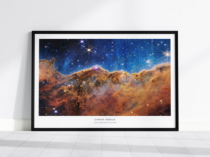 Carina Nebula Landscape Poster | NASA Space Photography Wall Art — framed wall art, 24x36 in