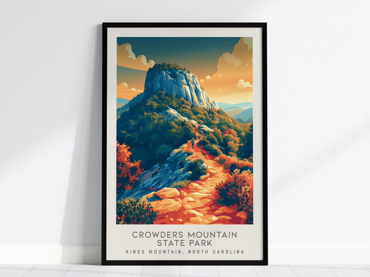 Crowders Mountain State Park Matte Border Poster | Kings Mountain, North Carolina Destination Print — framed wall art, 24x36
