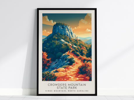 Crowders Mountain State Park Matte Border Poster | Kings Mountain, North Carolina Destination Print — framed wall art, 24x36