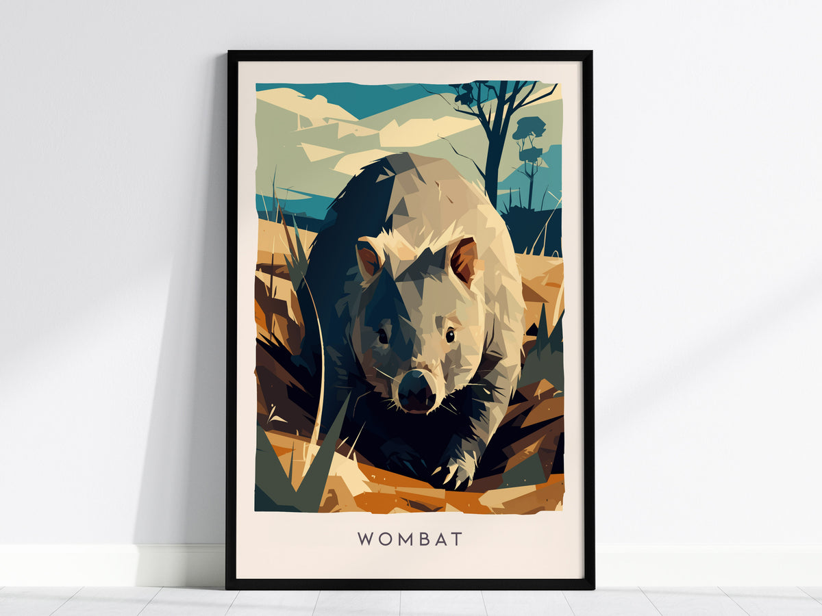 Wombat, Vombatus Ursinus Poster | Charming Australian Wildlife Wall Art — framed wall art, 24x36 in