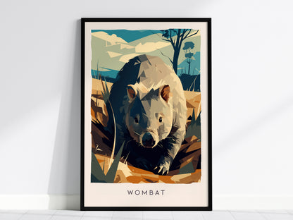 Wombat, Vombatus Ursinus Poster | Charming Australian Wildlife Wall Art — framed wall art, 24x36 in