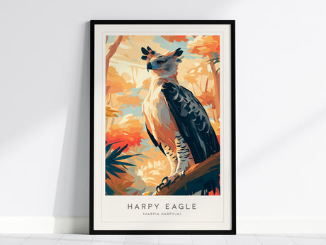 Harpy Eagle, Harpia harpyja Poster | Majestic Raptor Bird Wall Art — framed wall art, 24x36 in