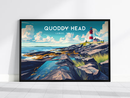 Quoddy Head Landscape Poster | Lubec, Maine Vacation Wall Art — framed wall art, 24x36 in