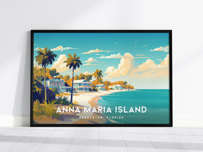 Anna Maria Island, Bradenton, Florida Poster | Landscape Tropical Beach Print Wall Art — framed wall art, 24x36 in