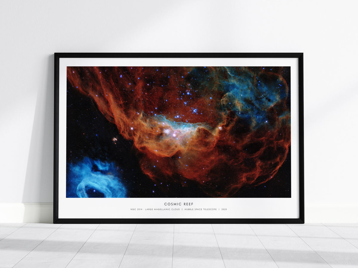 Cosmic Reef Landscape Poster | NGC 2014 · Large Magellanic Cloud Galaxy Wall Art NASA Space Photography — framed wall art, 24