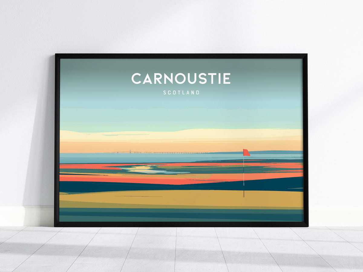Carnoustie Landscape Poster | Scotland Golf Wall Art Framed or Unframed — framed wall art, 24x36 in