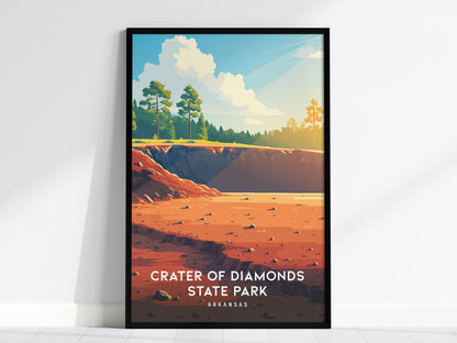Crater of Diamonds State Park, Arkansas Poster | Gem Mining Adventure Vacation Wall Art — framed wall art, 24x36 in