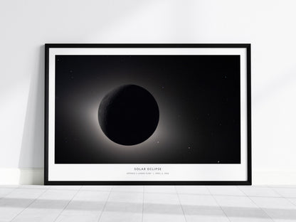 Solar Eclipse Poster | Landscape Artemis II Lunar Flyby NASA Astronomy Print Space Photography — framed wall art, 24x36 in