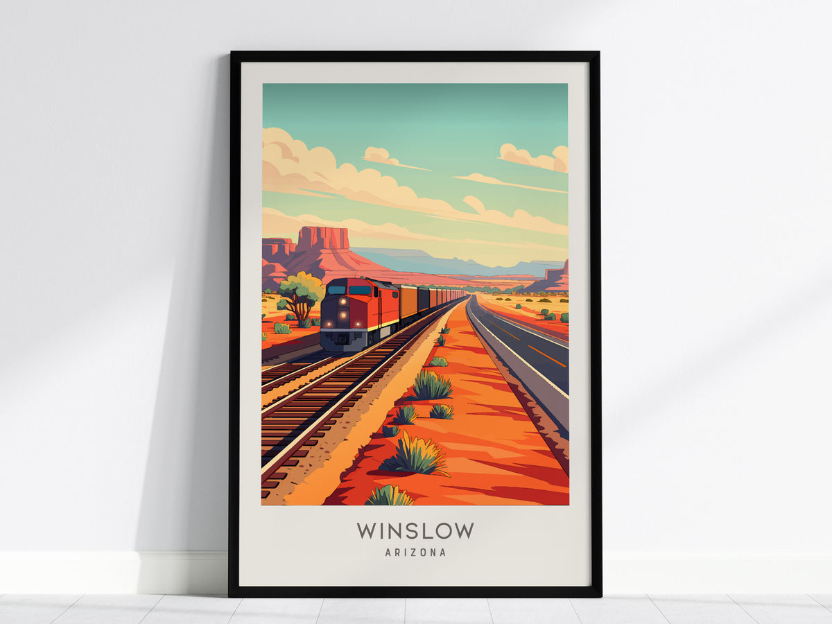 Winslow Matte Border Poster | Arizona Travel Wall Art — framed wall art, 24x36 in