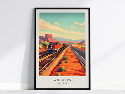 Winslow Matte Border Poster | Arizona Travel Wall Art — framed wall art, 24x36 in