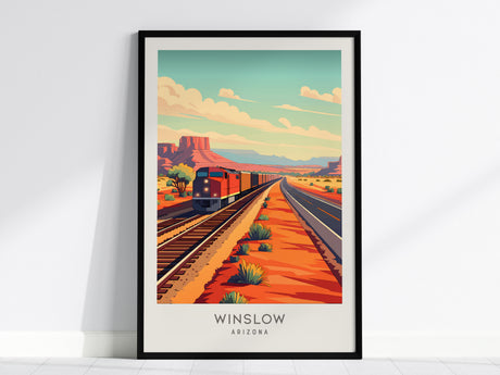 Winslow Matte Border Poster | Arizona Travel Wall Art — framed wall art, 24x36 in