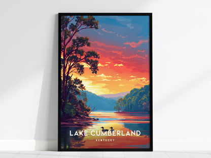 Lake Cumberland, Kentucky Poster | Lakeside Vacation Wall Art — framed wall art, 24x36 in