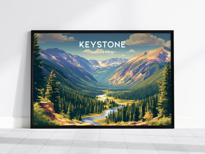Keystone Landscape Poster | Colorado Travel Wall Art — framed wall art, 24x36 in