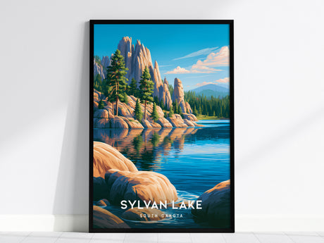Sylvan Lake, South Dakota Poster | Custer State Park Framed or Unframed Wall Art — framed wall art, 24x36 in