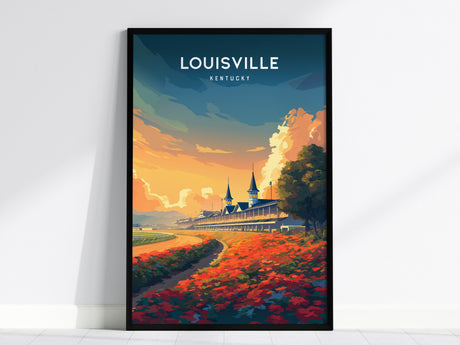 Louisville, Kentucky Poster | Southern Charm City Skyline Framed or Unframed Wall Art — framed wall art, 24x36 in