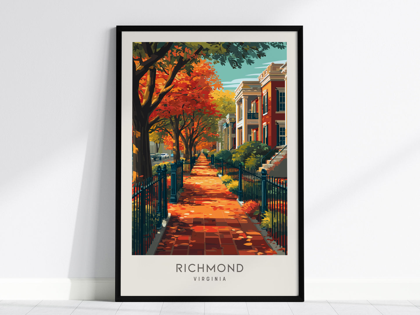 Richmond Matte Border Poster | Virginia Destination Print Travel Wall Art — framed wall art, 24x36 in