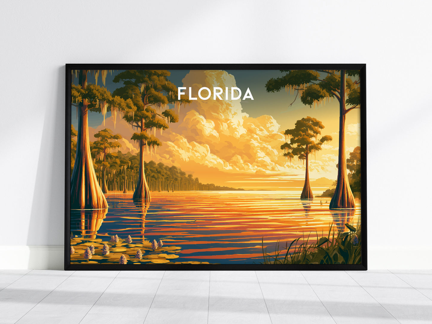 Florida Landscape Poster | Travel Wall Art — framed wall art, 24x36 in