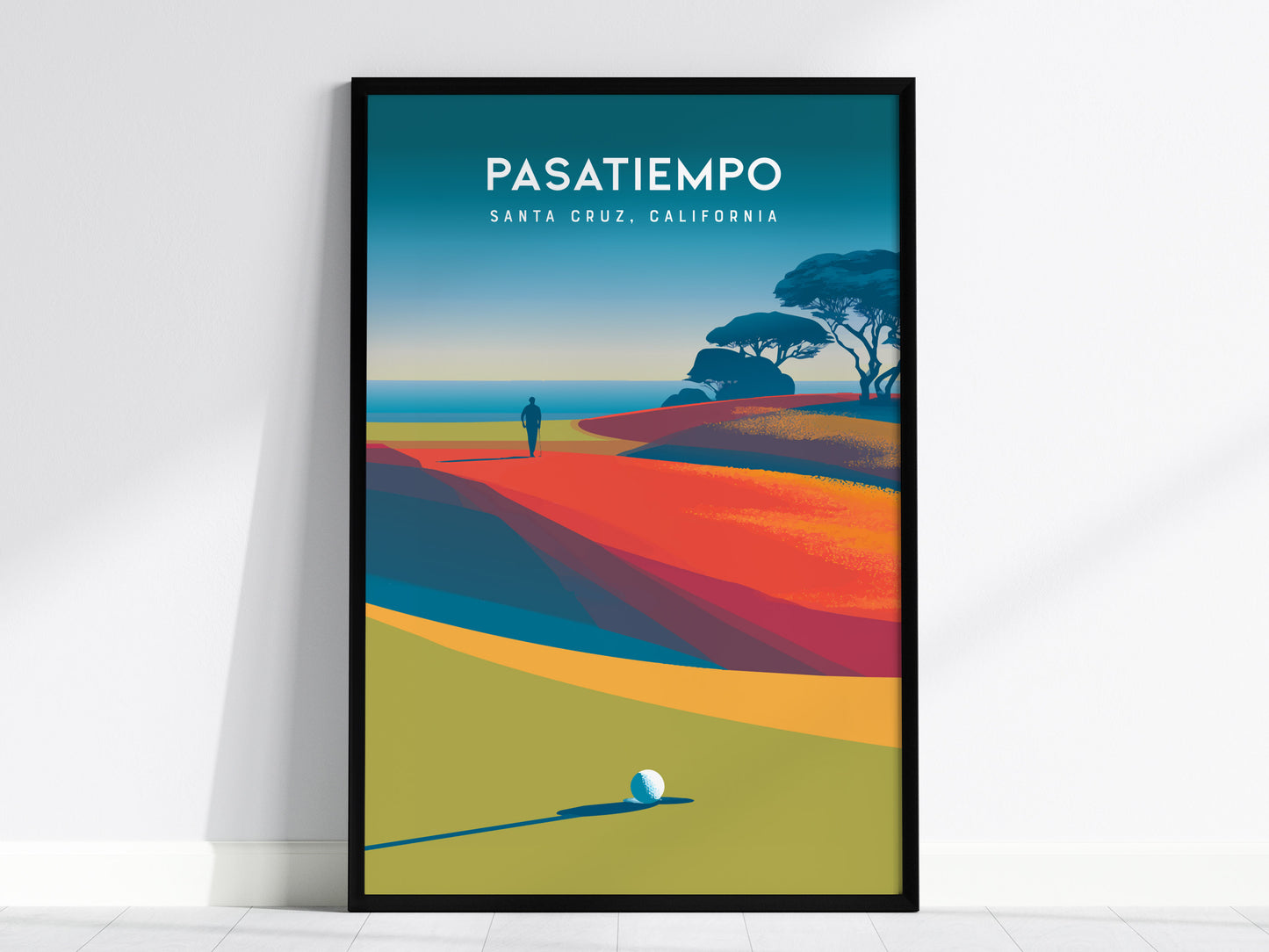 Pasatiempo, Santa Cruz, California Poster | Iconic Links Golfer Gift Wall Art — framed wall art, 24x36 in