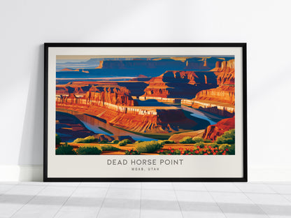 Dead Horse Point Landscape Matte Border Poster | Moab, Utah Travel Wall Art — framed wall art, 24x36 in