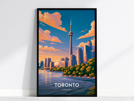 Toronto, Canada Poster | CN Tower & Skyline Cityscape Wall Art — framed wall art, 24x36 in