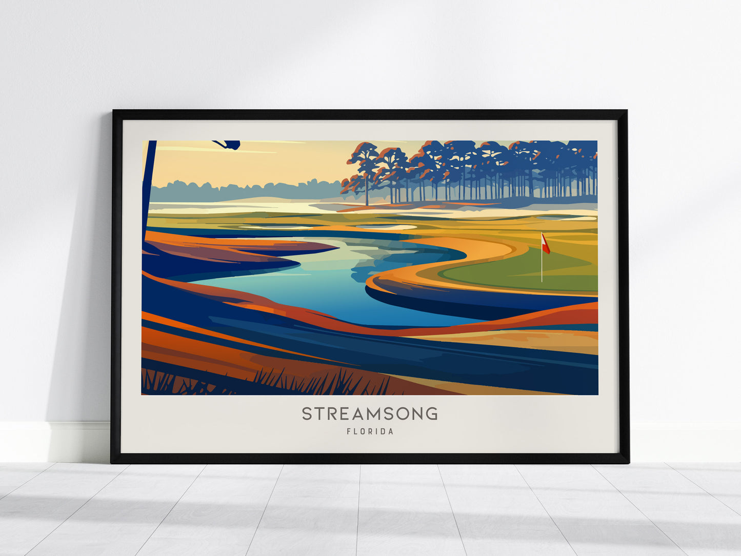 Streamsong Landscape Matte Border Poster | Florida Travel Wall Art — framed wall art, 24x36 in