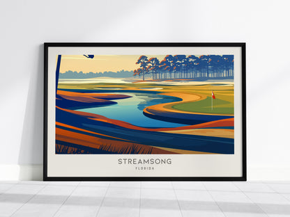Streamsong Landscape Matte Border Poster | Florida Travel Wall Art — framed wall art, 24x36 in