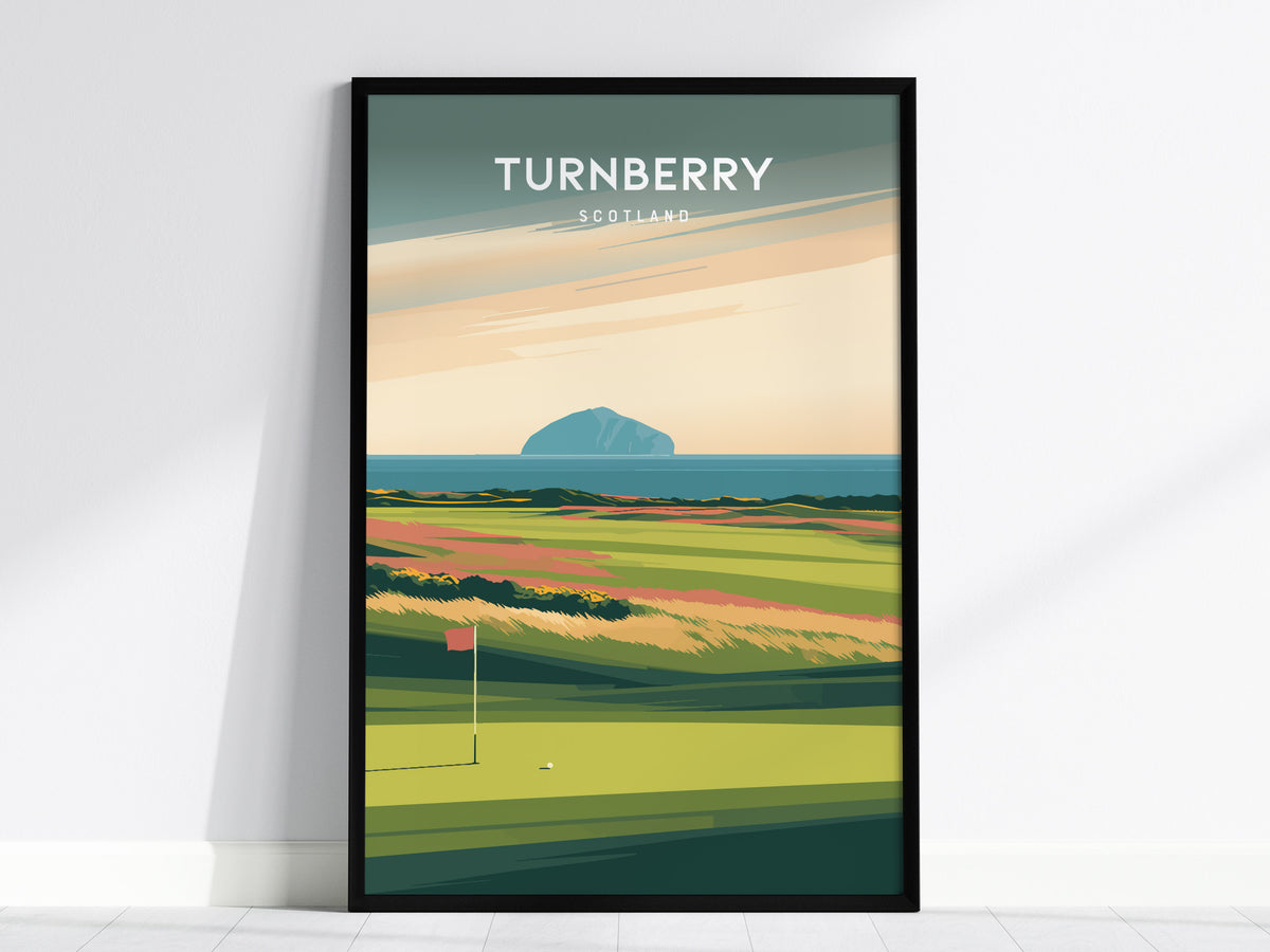 Turnberry, Scotland Poster | Links Poster & Golfer Gift Wall Art — framed wall art, 24x36 in