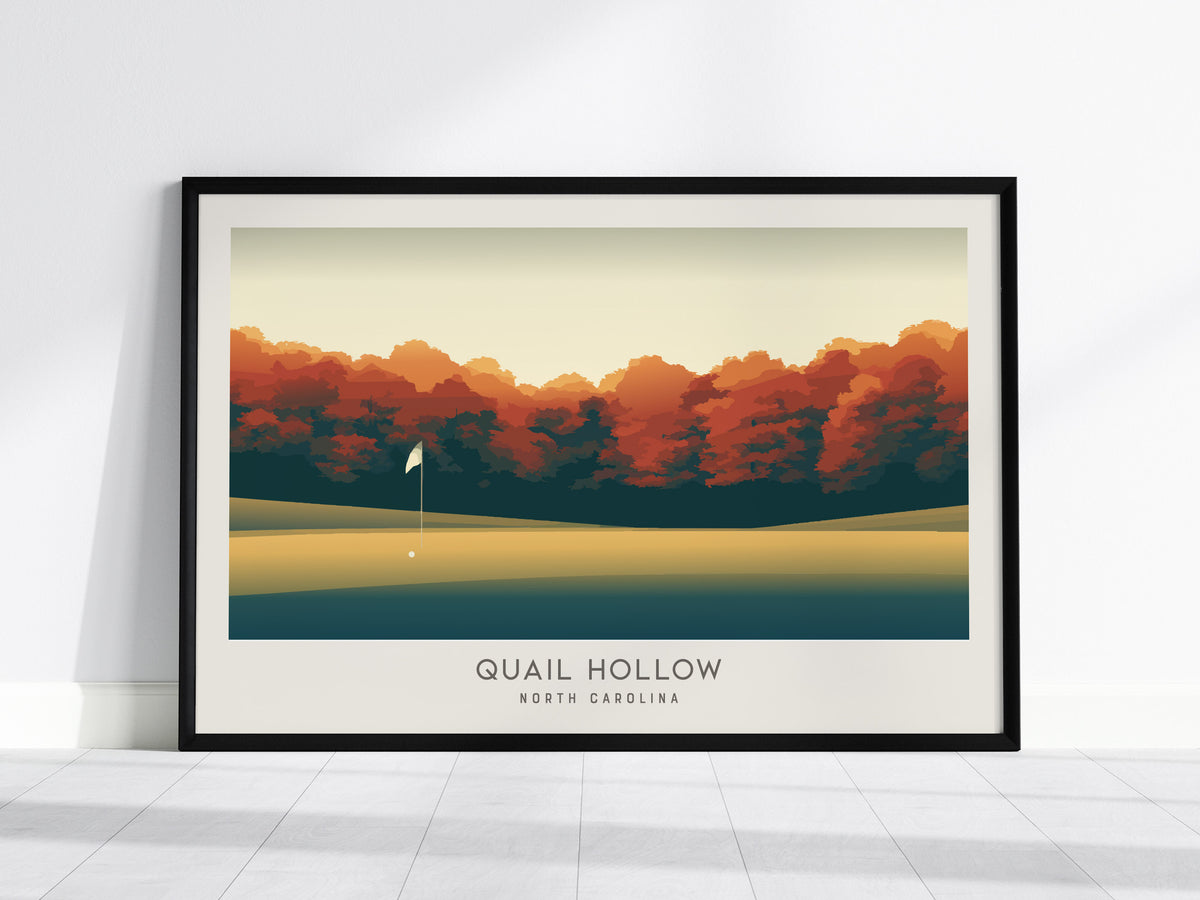 Quail Hollow Landscape Matte Border Poster | North Carolina Travel Wall Art — framed wall art, 24x36 in