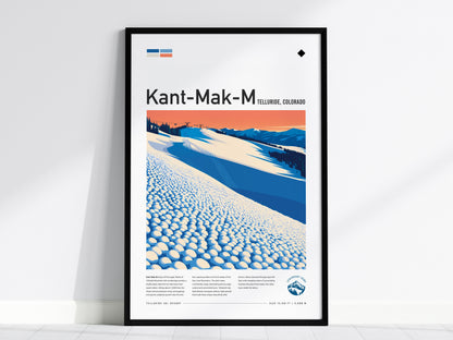Kant-Mak-M, Telluride Poster | Alpine Ski Run Mountain Wall Art — framed wall art, 24x36 in