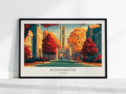 Bloomington Landscape Matte Border Poster | Indiana Travel Wall Art — framed wall art, 24x36 in