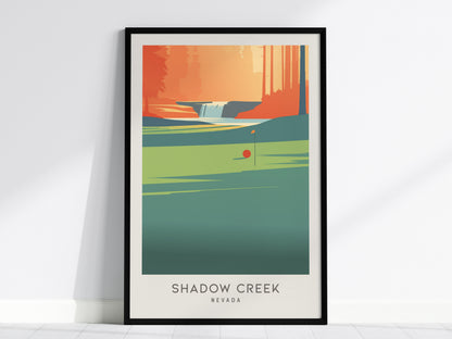 Shadow Creek Matte Border Poster | Nevada Golf Wall Art Country Club Decor — framed wall art, 24x36 in