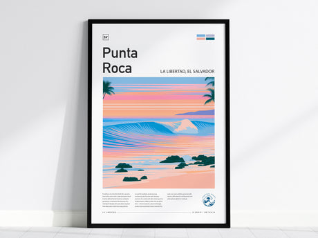 Punta Roca, La Libertad, El Salvador Poster | Surf Wall Art & Wave Print — framed wall art, 24x36 in