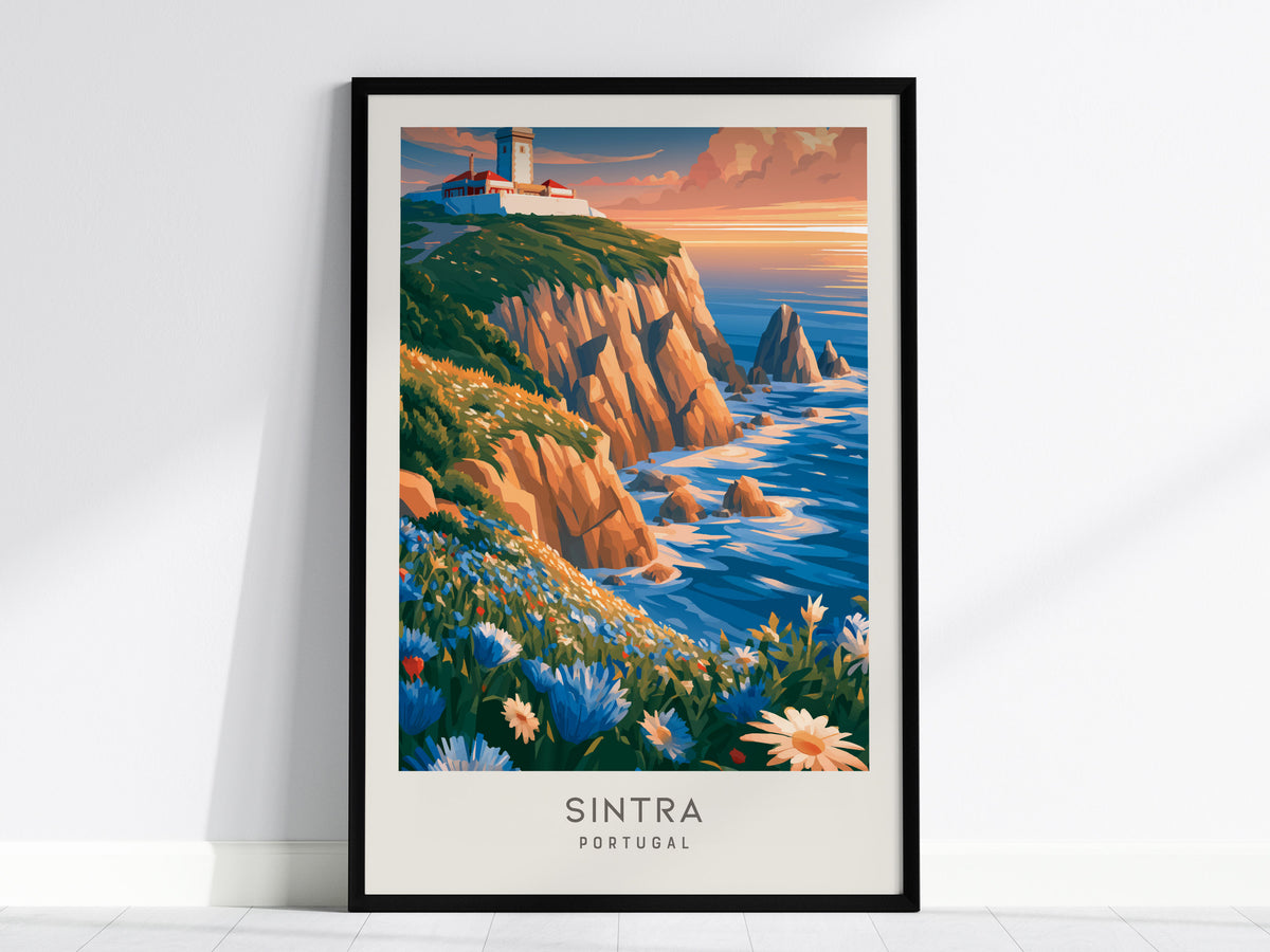 Sintra Matte Border Poster | Portugal Destination Print Travel Wall Art — framed wall art, 24x36 in