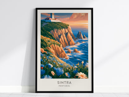Sintra Matte Border Poster | Portugal Destination Print Travel Wall Art — framed wall art, 24x36 in