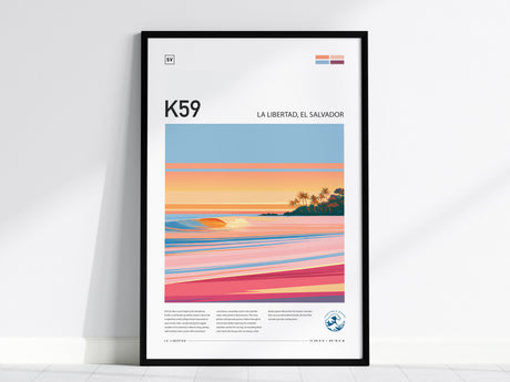 K59, La Libertad, El Salvador Poster | Tropical Surf Wall Art — framed wall art, 24x36 in