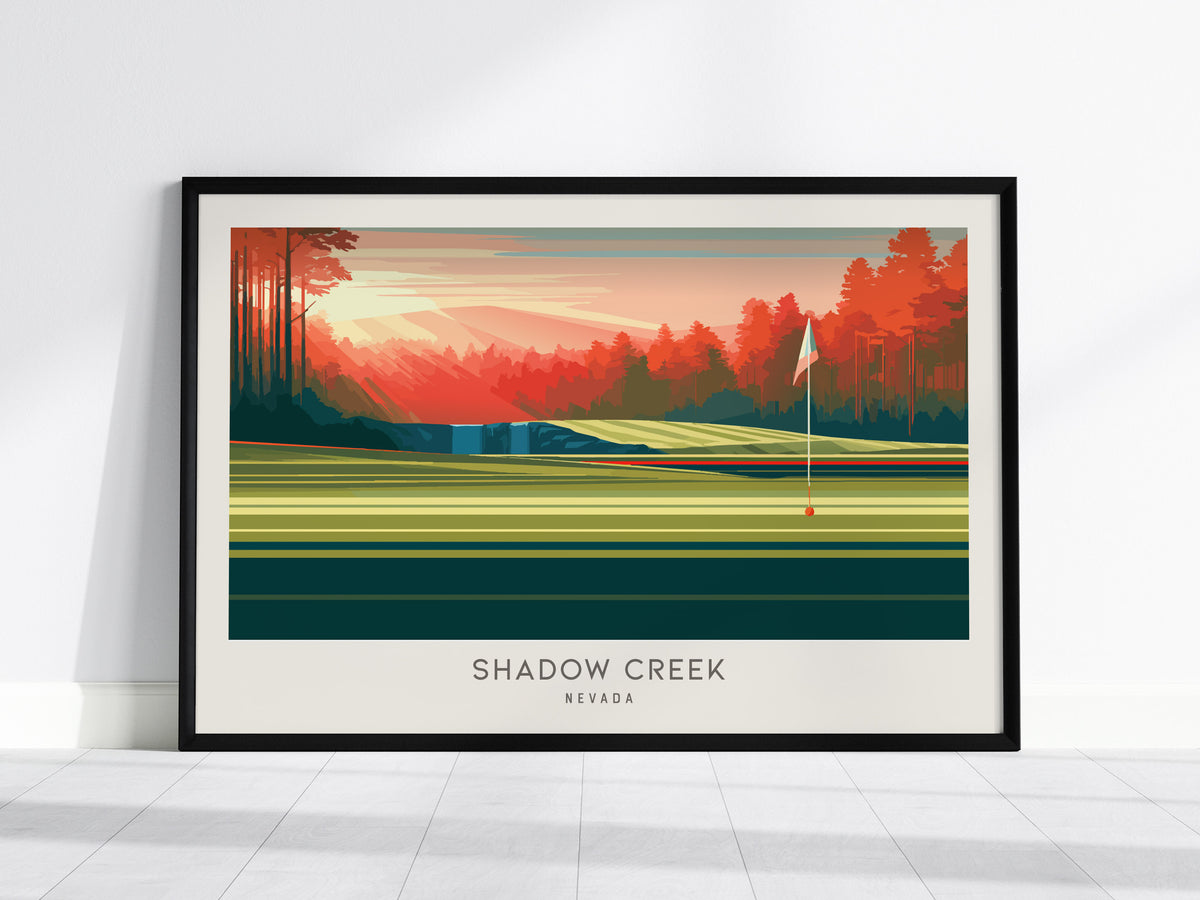 Shadow Creek Landscape Matte Border Poster | Nevada Framed or Unframed Golf Course Print — framed wall art, 24x36 in
