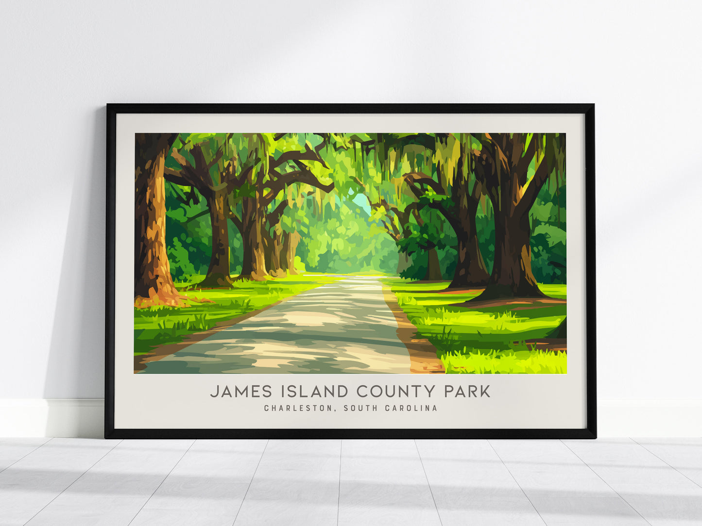 James Island County Park Landscape Matte Border Poster | Charleston, South Carolina Travel Wall Art — framed wall art, 24x36