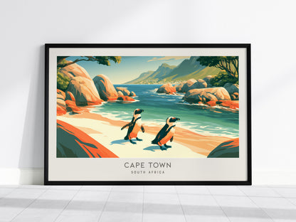 Cape Town Landscape Matte Border Poster | South Africa Vacation Wall Art — framed wall art, 24x36 in