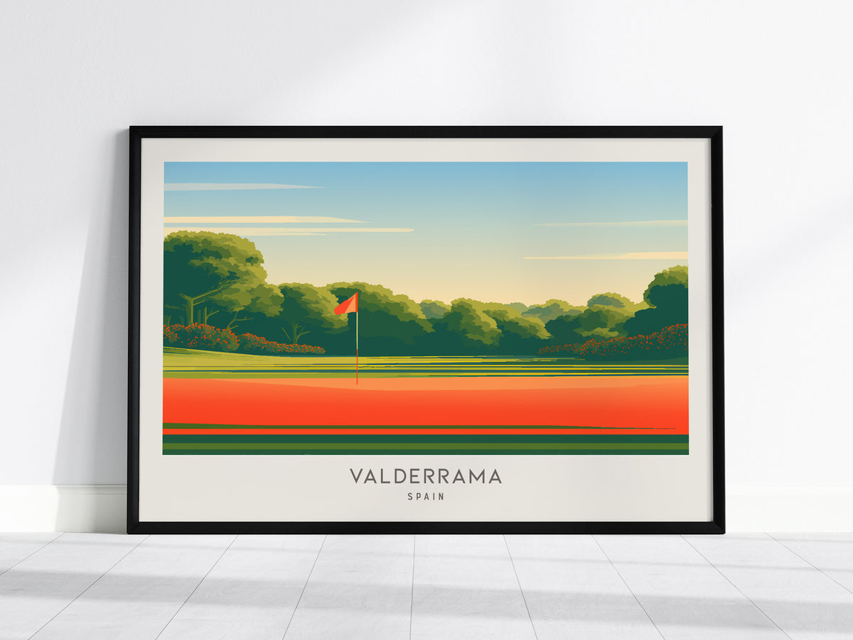 Valderrama Landscape Matte Border Poster | Spain Links Poster & Country Club Decor — framed wall art, 24x36 in