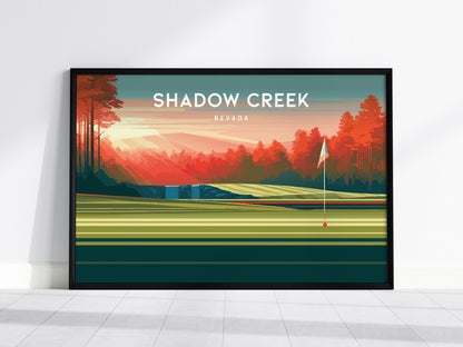 Shadow Creek, Nevada Landscape Poster | Links Poster Golfer Gift Wall Art — framed wall art, 24x36 in