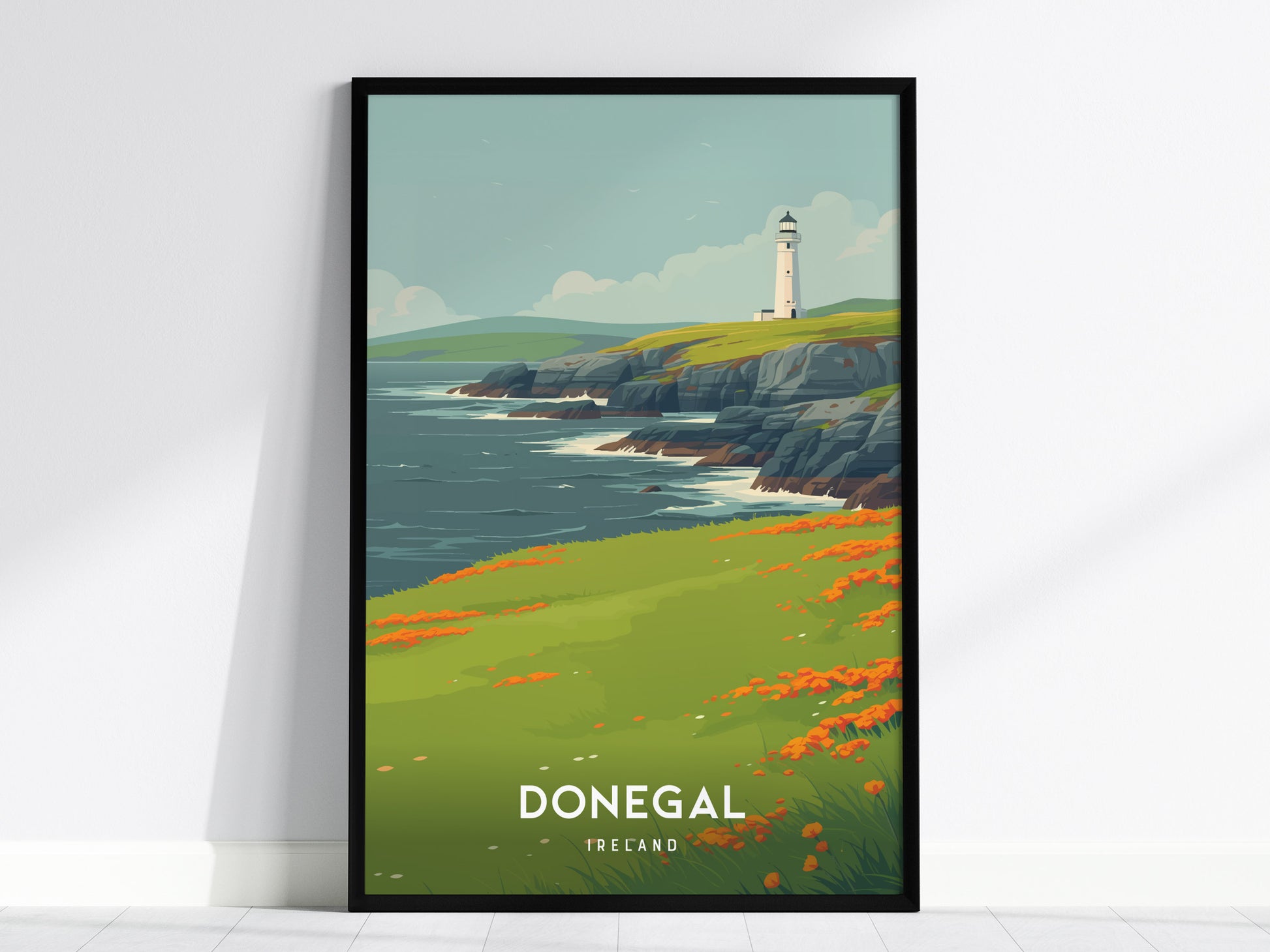 Donegal, Ireland Poster | Rugged Cliffs & Celtic Coast Wall Art — framed wall art, 24x36 in
