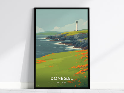 Donegal, Ireland Poster | Rugged Cliffs & Celtic Coast Wall Art — framed wall art, 24x36 in