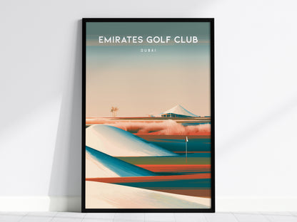 Emirates Golf Club, Dubai Poster | Golfer Gift & Links Wall Art — framed wall art, 24x36 in
