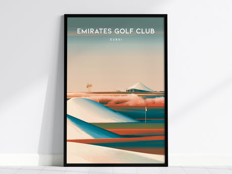 Emirates Golf Club, Dubai Poster | Golfer Gift & Links Wall Art — framed wall art, 24x36 in