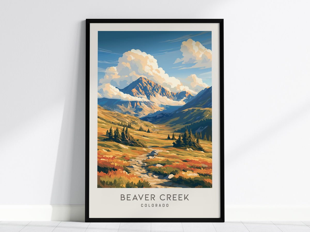 Beaver Creek Matte Border Poster | Colorado Framed or Unframed Travel Wall Art — framed wall art, 24x36 in