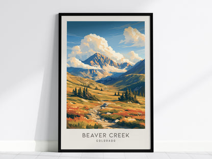 Beaver Creek Matte Border Poster | Colorado Framed or Unframed Travel Wall Art — framed wall art, 24x36 in