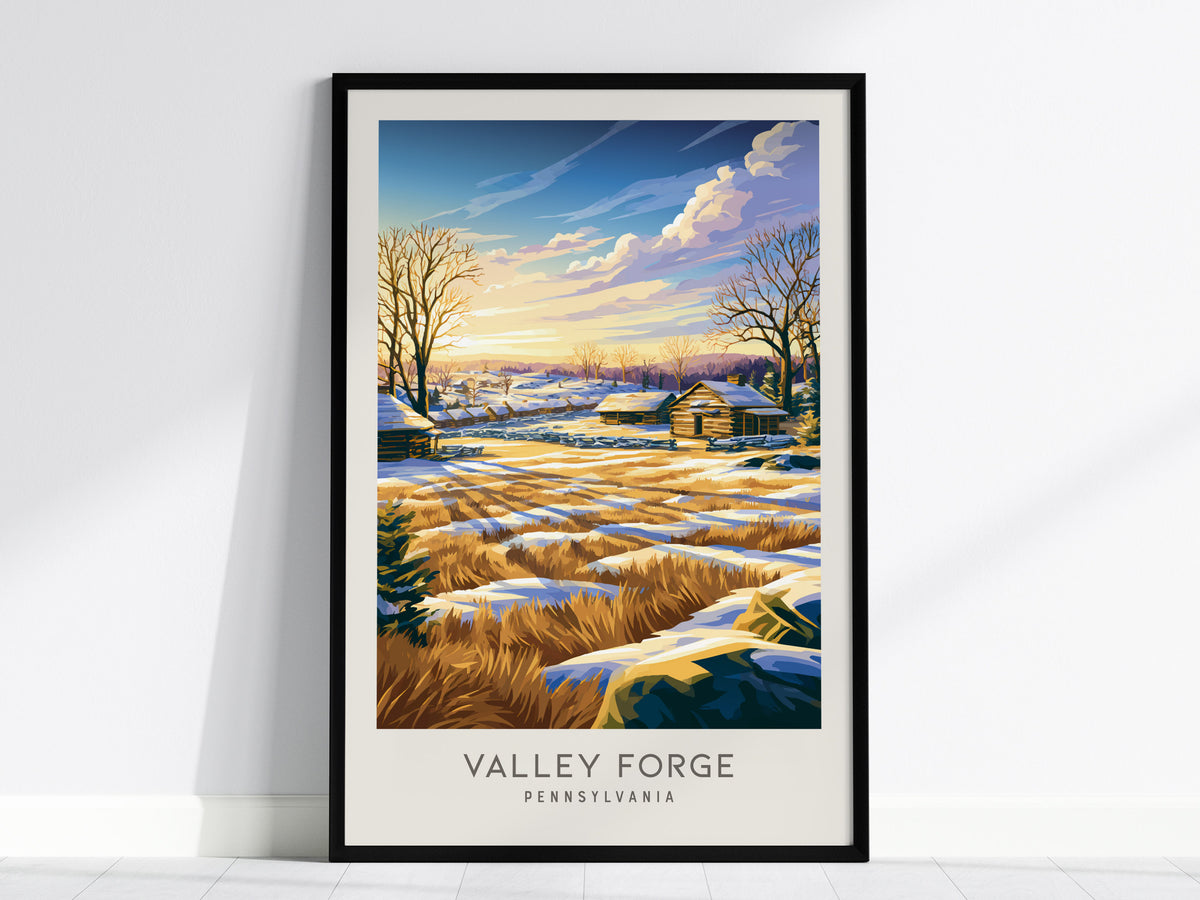 Valley Forge Matte Border Poster | Pennsylvania Destination Print Travel Gift — framed wall art, 24x36 in